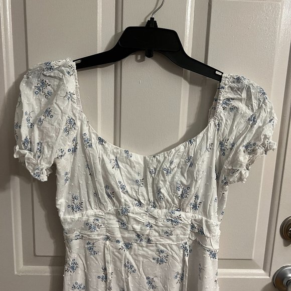 GRACEVINES Women’s Square Neck Smocked Ruffle Mini Dress - Picture 5 of 5